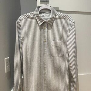Zara Texture Men's Button-Down Dress Shirt Size M